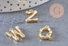 Pendentif lettre bambou zamac doré 18k 14-18mm, x1 (G4810)