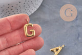 Pendentif lettre initiale ballon acier 304 inoxydable doré IP 24mm, x1 (G10977)