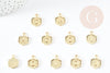 Pendentif lettre initiale zamac doré 18k sans nickel hexagone 17.5mm,pendentif initale lettre mot prenom,à x1,x1 G3463