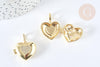 Pendentif locket cœur laiton doré 18K zircon blanc 19,5mm,pendentif qui s'ouvre pour création bijoux, x1 G7374