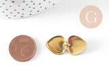 Pendentif locket cœur medaillon laiton brut, médaillon Vintage, création collier, 15mm, x5 (G4901)