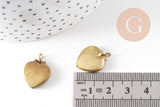 Pendentif locket cœur medaillon laiton brut, médaillon Vintage, création collier, 15mm, x5 (G4901)
