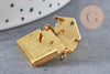 Pendentif locket enveloppe laiton doré 21.8mm, médaillon Vintage pour création collier x1 (G3321)