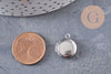 Pendentif locket rond acier 316 inoxydable platine 16mm, x1 (G10985)