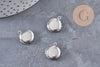 Pendentif locket rond acier 316 inoxydable platine 16mm, x1 (G10985)