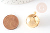 Pendentif locket rond boule doré 16K 18mm, médaillon photo,pendentif locket doré, x1 G9008