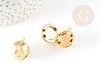 Pendentif locket rond boule doré 16K 18mm, médaillon photo,pendentif locket doré, x1 (G9008)
