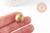 Pendentif locket rond boule laiton brut 18mm, médaillon Vintage, Pendentif laiton brut,, x 2,G2569