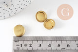 Pendentif locket rond laiton brut,médaillon Vintage,création collier,12mm,sans anneau x1 (G2007)