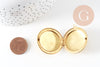 Pendentif locket rond medaillon laiton brut, médaillon Vintage, création collier, 32mm, x 2 (G1910)