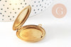 Pendentif locket rond medaillon laiton brut, médaillon Vintage, création collier, 32mm, x 2 (G1910)