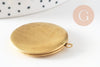 Pendentif locket rond medaillon laiton brut, médaillon Vintage, création collier, 32mm, x 2 (G1910)