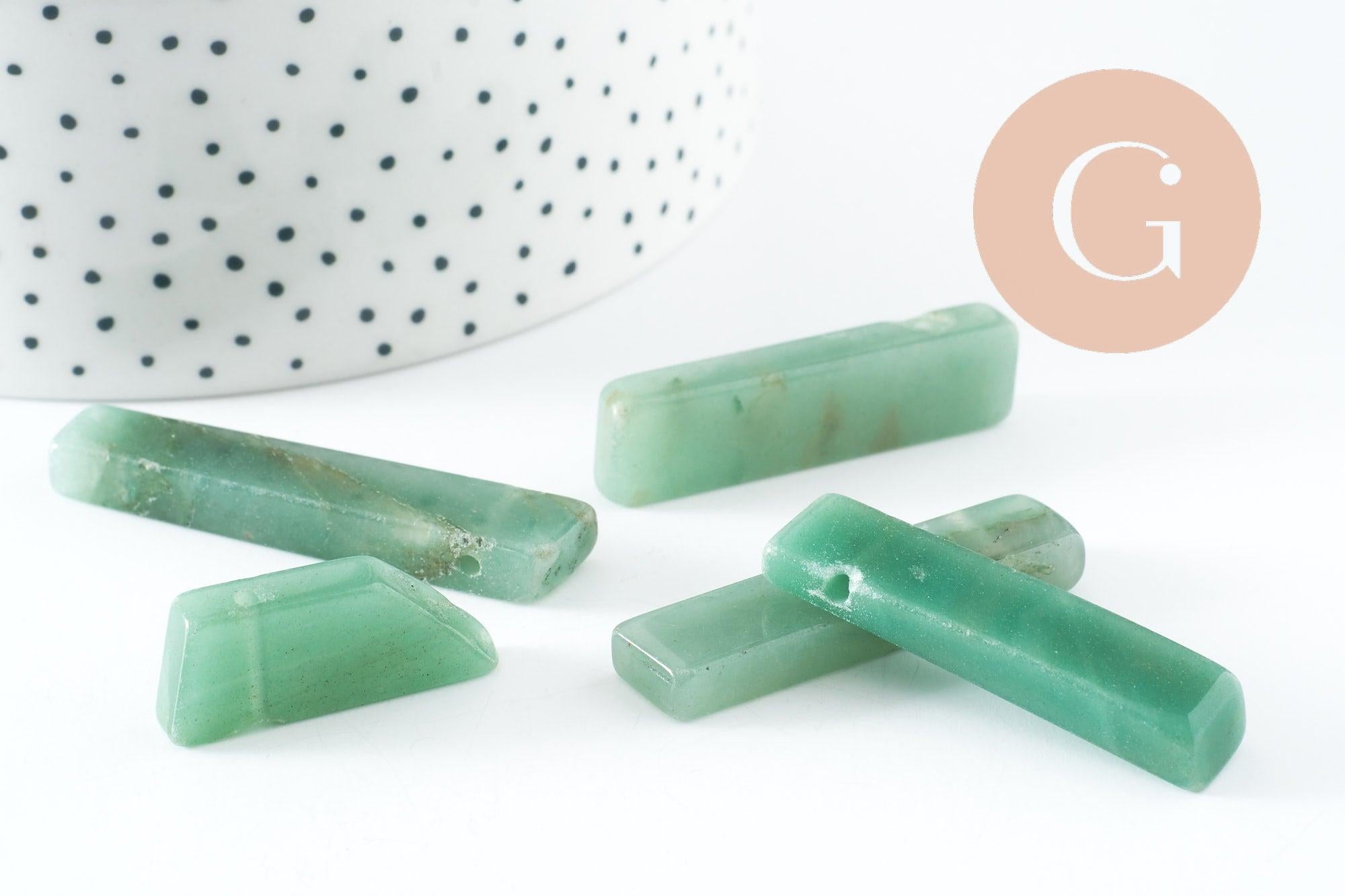 Pendentif long aventurine 15-70mm, x2 G2354