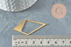Pendentif losange laiton brut géométrique 46mm, x2 (G1233)