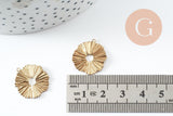 Pendentif médaille cerle laiton brut,apprêt doré, sans nickel,médaille dorée,laiton brut, médaille ronde,15mm, x5 (G1255)