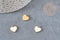Pendentif médaille coeur acier 304 inoxydable doré émail blanc 11mm, x1 (G4884)