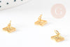 Pendentif médaille losange oeil laiton doré 18K texturé, un pendentif doré sans nickel pour la création,médaille or,10mm, x1 (G4672)