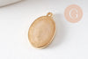 Pendentif médaille ovale Vierge Marie acier 304 inoxydable doré émaillée 13mm x1 ou x5 (10759)