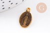 Pendentif médaille ovale Vierge Marie émaillée 17.5mm x1 AVEC DEFAUT (G8839-D)