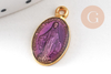 Pendentif médaille ovale Vierge Marie émaillée 17.5mm x1 AVEC DEFAUT (G8839-D)