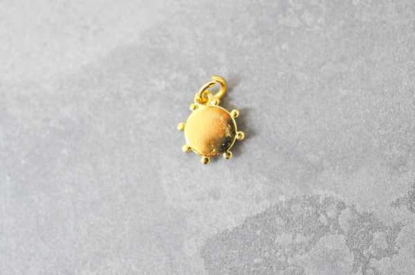 Pendentif médaille ovale Vierge Marie laiton doré 11mm, x1 (G3480)