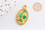 Pendentif médaille ovale Vierge Marie émaillée 17.5mm x1 AVEC DEFAUT (G8839-D)