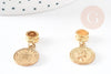 Pendentif médaille ronde Penny zamac doré 2.1cm, pendentif doré, médaillon,métal doré, x1 G0355
