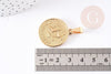 Pendentif médaille ronde Sagittaire acier 304 inoxydable doré à graver, x1 (G2077)