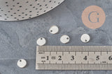 Silver-colored stainless steel round medallion pendant 7mm, x10 (G11346)