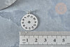 Pendentif médaille ronde astrologie argenté acier inoxydable 22mm,signe astrologique, , x1 G7602