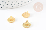 Pendentif médaille ronde oeil laiton doré texturé, un pendentif doré sans nickel pour la création bijoux,médaille or,12mm, x1 G5293