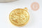 Pendentif médaille ronde signa astrologique zamac doré 20mm, x1 (G4814)