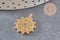 Pendentif médaille ronde soleil laiton doré zircon blanc, un pendentif doré avec cristal pour création bijoux,18mm, x1 (G4467)