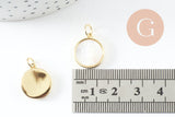 Pendentif médaille ronde vierge nacre naturelle laiton doré 16mm, x1 (G10045)