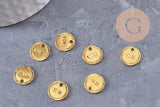 Pendentif médaille rondes Viva zamac doré 10mm, x 10 (G1819)