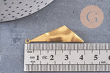Pendentif médaille triangle martelée laiton brut 40mm, pendentif triangle couleur or création bijoux DIY, x2 (G1225)