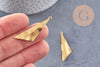 Pendentif médaille triangle martelée laiton brut 40mm, pendentif triangle couleur or création bijoux DIY, x2 (G1225)
