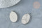 Pendentif médaille vierge ovale acier 304 inoxydable platine 34mm, x1 (G8321)