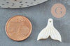 Pendentif nacre blanche naturelle queue de poisson 19mm, x2 (G4150)