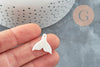 Pendentif nacre blanche naturelle queue de poisson 19mm, x2 (G4150)