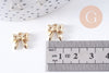 Pendentif noeud papillon zamac doré 11mm, x2 (G10651)