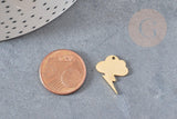 Pendentif nuage éclair acier doré inoxydable 19mm, x1 (G4007)