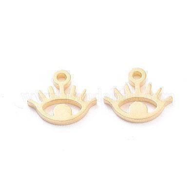 Pendentif oeil acier doré inoxydable 8.5mm, un joli pendentif pour la création de bijoux DIY, x1 G6037