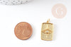Pendentif oeil protecteur chance en laiton zircon 18K,Pendentif doré porte-bonheur,23mm x1 G4468