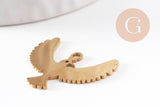 Pendentif oiseau aigle acier 304 inoxydable doré 18K 25.5mm, x1 (G9942)