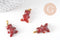 Pendentif ourson agate orange naturel support doré 24mm, création bijoux en pierre naturelle, x1 ( G5702)