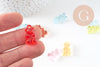 Pendentif ourson en résine colorée 20.5mm, pendentif bonbon, pendentif création de bijoux d'enfance régressifs, X10 (G5945)