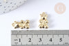 Pendentif ourson zamac doré 17.5x9.5mm, pendentif jouet, bijou d'enfance, x1 (G7890)