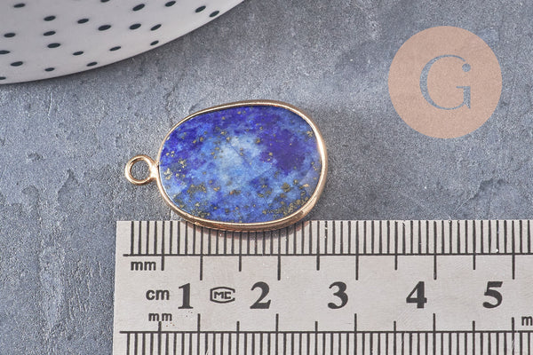 Pendentif oval lapis lazulis, facetté,Pendentif bijou pierre naturelle, pendentif pierre naturelle,lapis lazulis naturel, x1, G2809