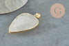 Pendentif ovale Quartz,Pendentif pour bijoux, pendentif pierre, pierre naturelle, quartz naturel,Quartz blanc,création bijoux,40mm, x1 G1288